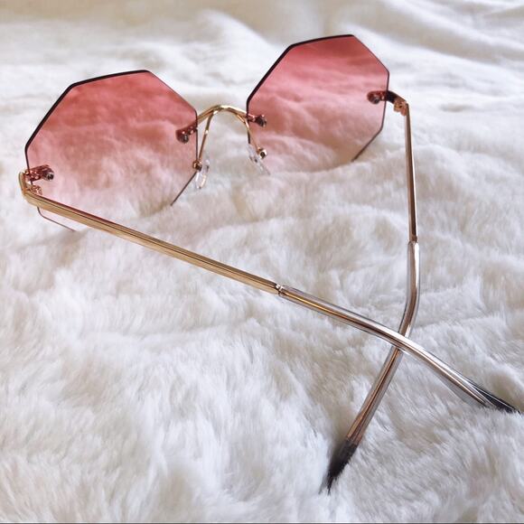 Alaiya Pink Octogonal Ombre Sunglasses - Picture 8 of 9